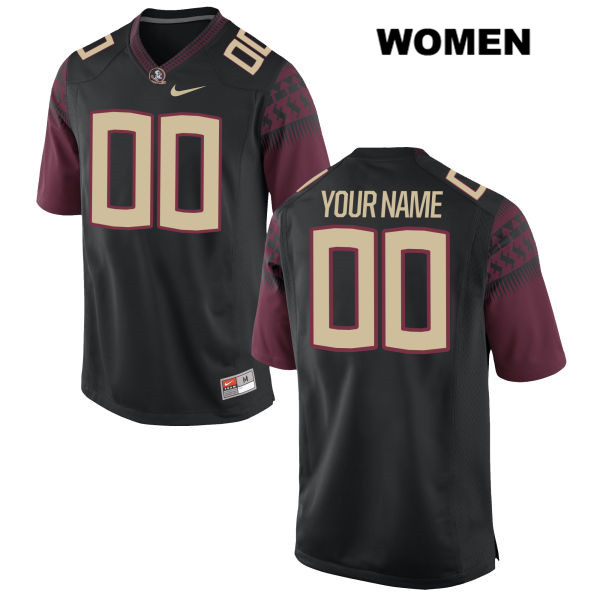 Women's NCAA Nike Florida State Seminoles #00 Custom College Black Stitched Authentic Football Jersey ZYL3569QA